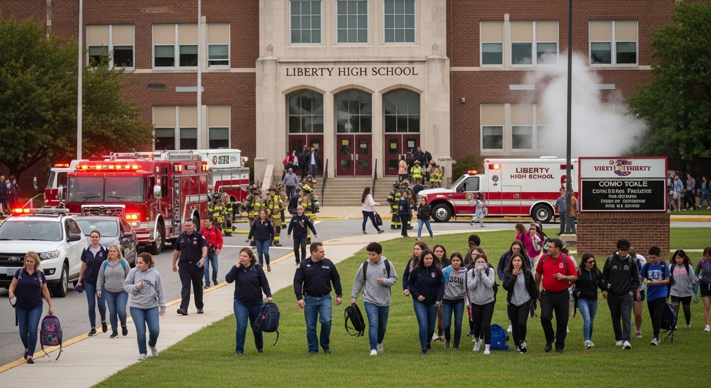 liberty high school gas evacuation